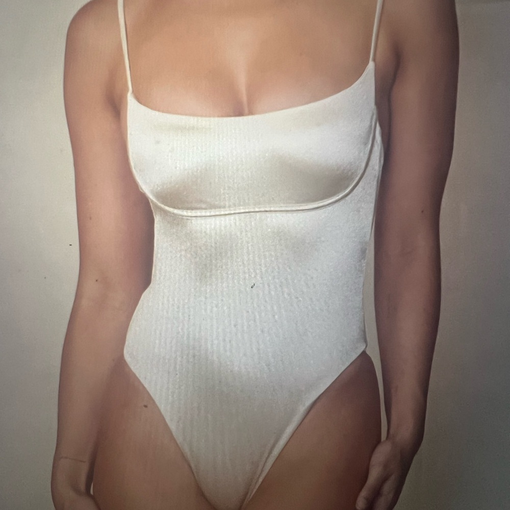 Monday Swimwear Sausalito One Piece - Champagne Shiny Jersey Medium
